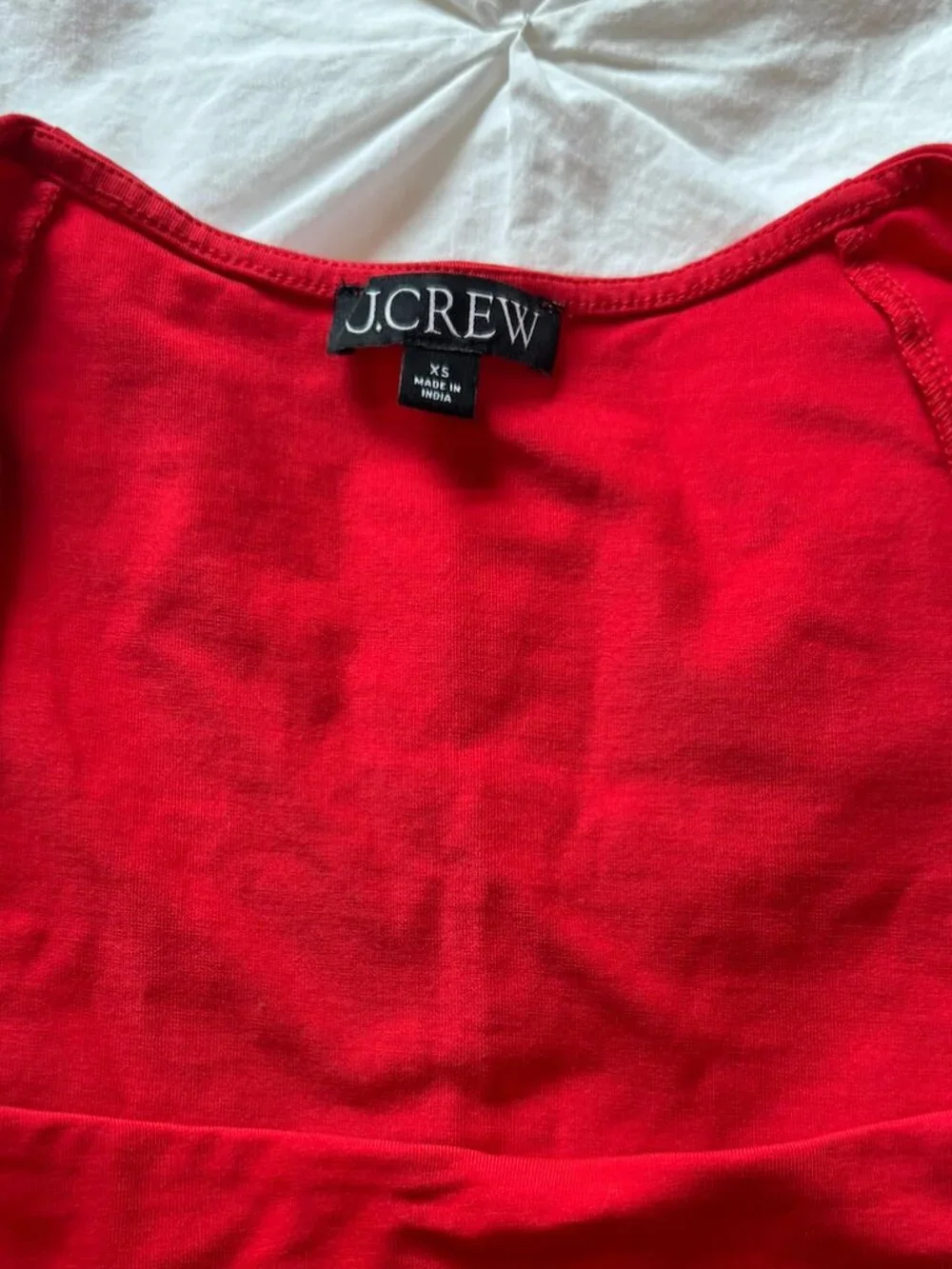 J.Crew Square Neck Cap Sleeve Stretch Top — Vintage Red — Size XS — Worn Once